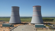 Cooling towers of the Belarusian nuclear power plant. An archive photo